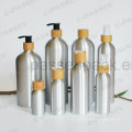 Kosmetik-Aluminium-Flasche mit Bambus-Lotion-Pumpe (PPC-ACB-065)